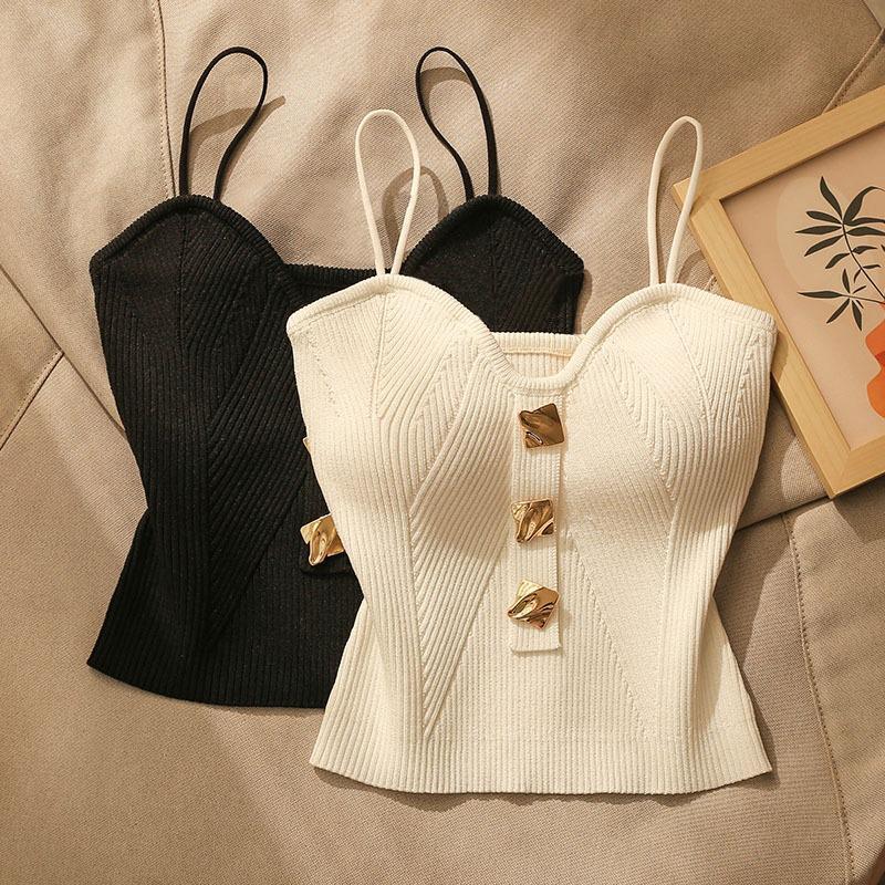 French Style High-end knitted, Summer Friendly Sleeveless Crop Top Tank thumbnail 2