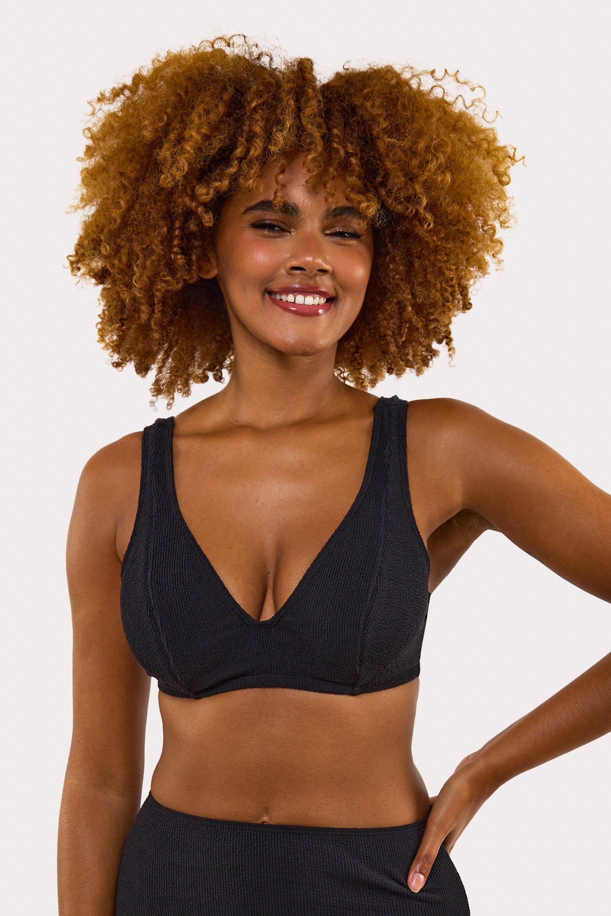 Mila Black Fuller Bust Scrunch Hidden Underwire Bikini Top thumbnail 2