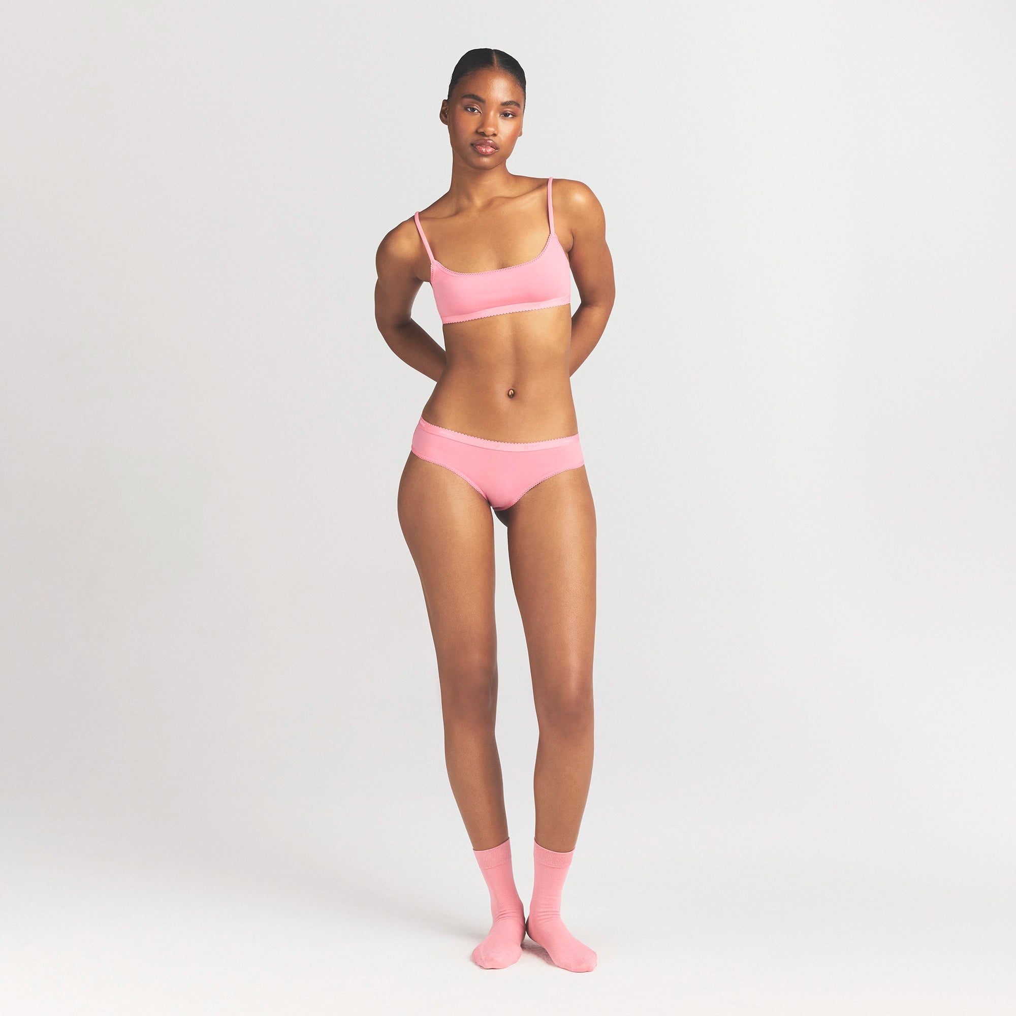 LIGHTWEIGHT COTTON LOGO PICOT HIPSTER | MELON TONAL thumbnail 2