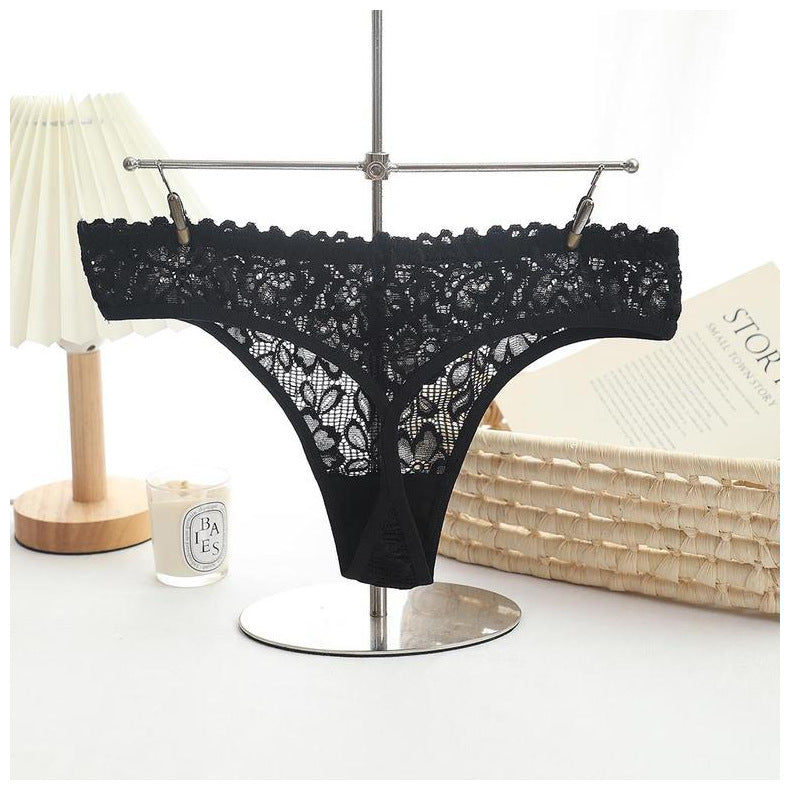 American Style Cut-Out Panties Temptation Cotton Lace Thong Panties thumbnail 2