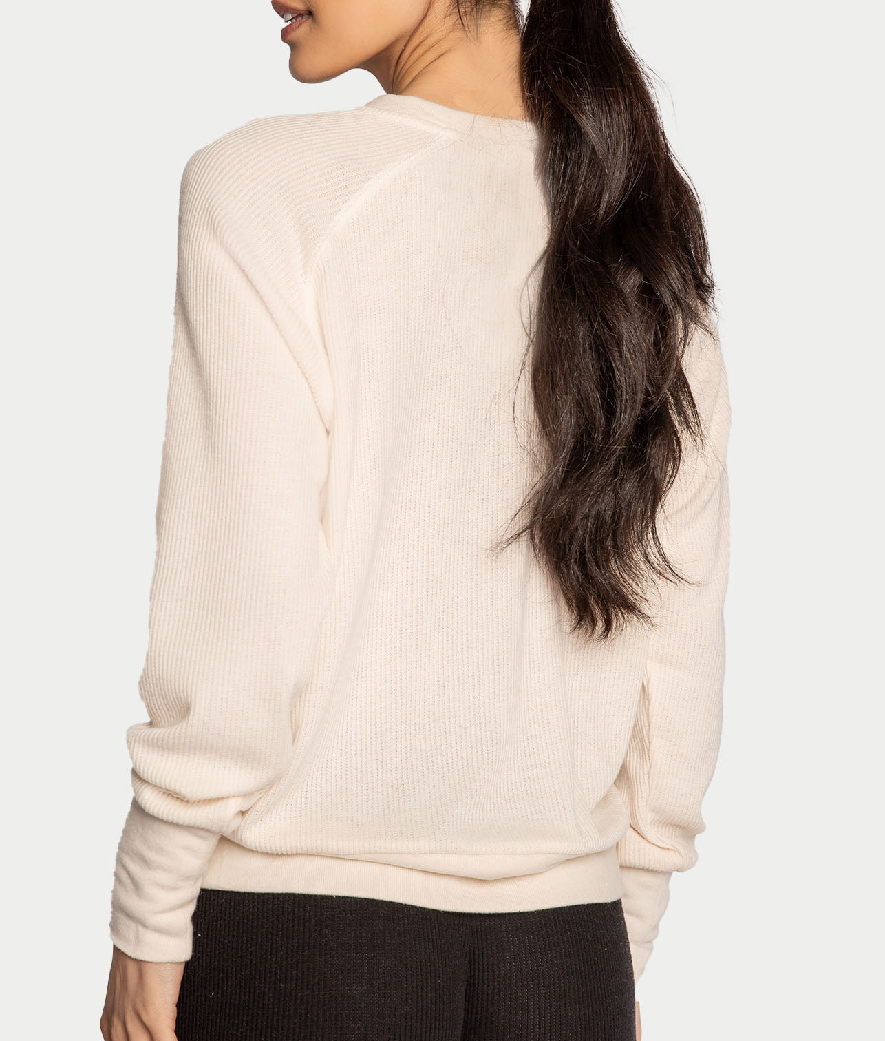 Textured Essentials Ribbed Long Sleeve Knit Top thumbnail 2