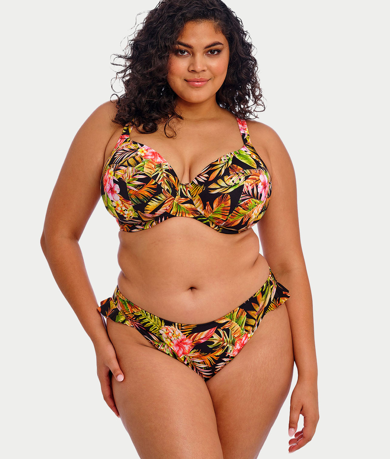 Plus Size Tiger Valley Plunge Bikini Top