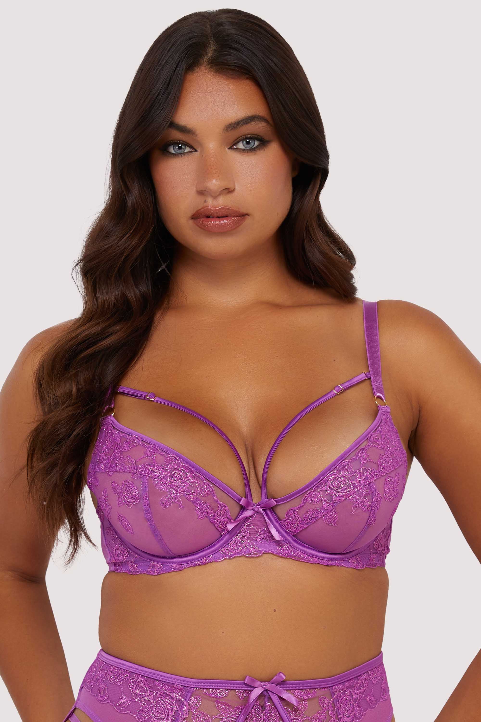 Rosanna Purple Long Line Plunge Bra thumbnail 2