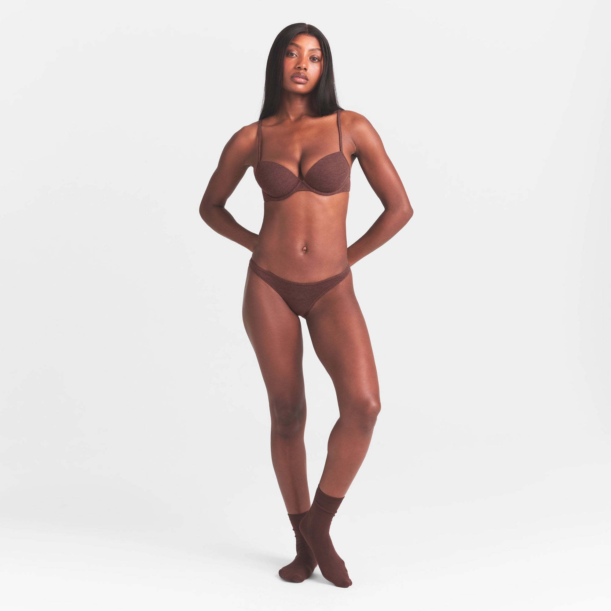 EVERYDAY COTTON BIKINI | COCOA HEATHER thumbnail 2
