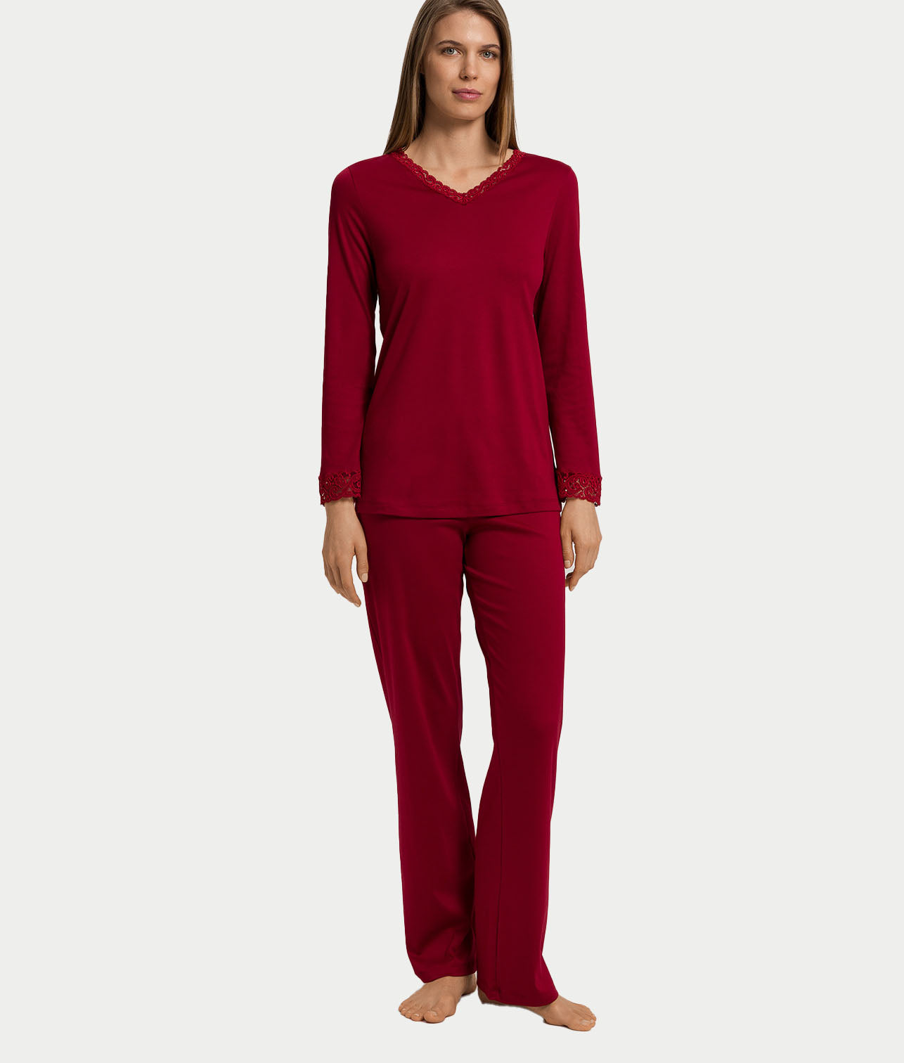 Moments Lace Trim Cotton Pajama Set