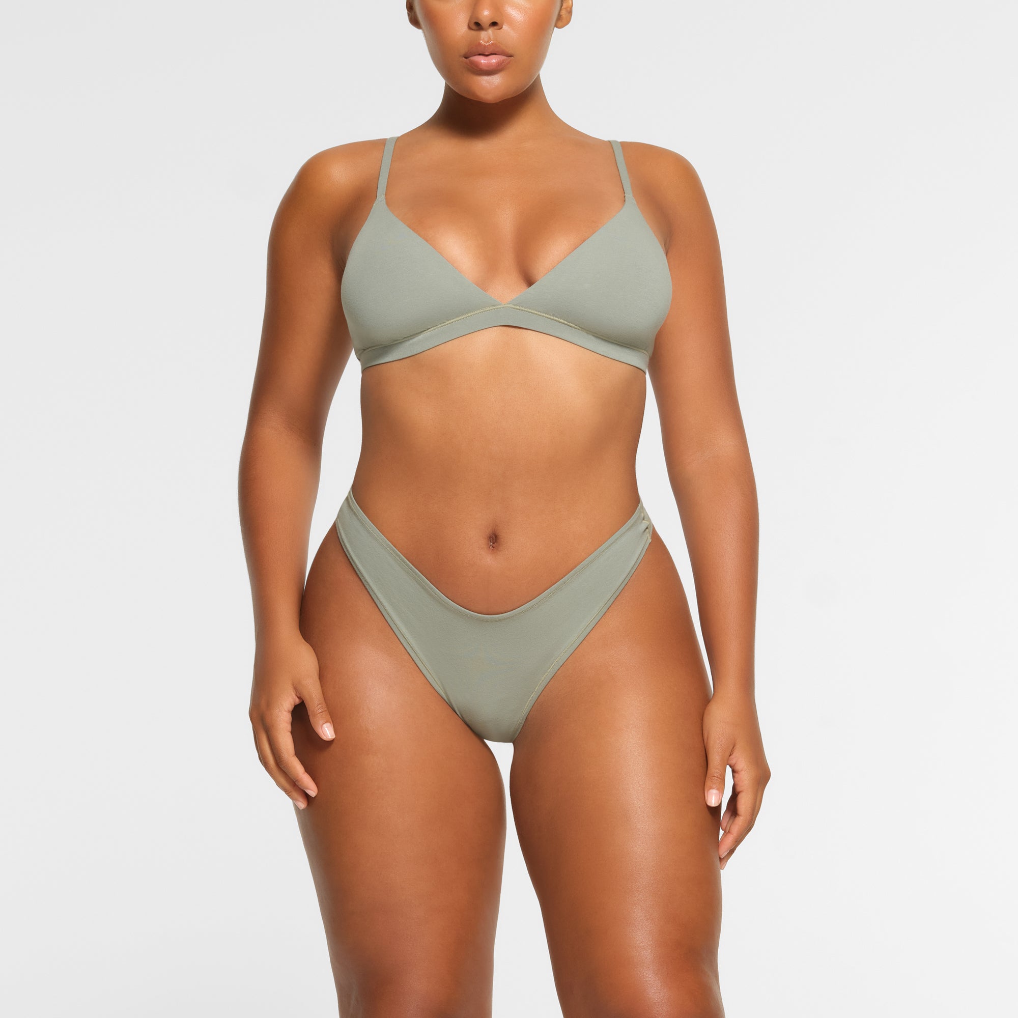 COTTON JERSEY DIPPED THONG | MINERAL thumbnail 2