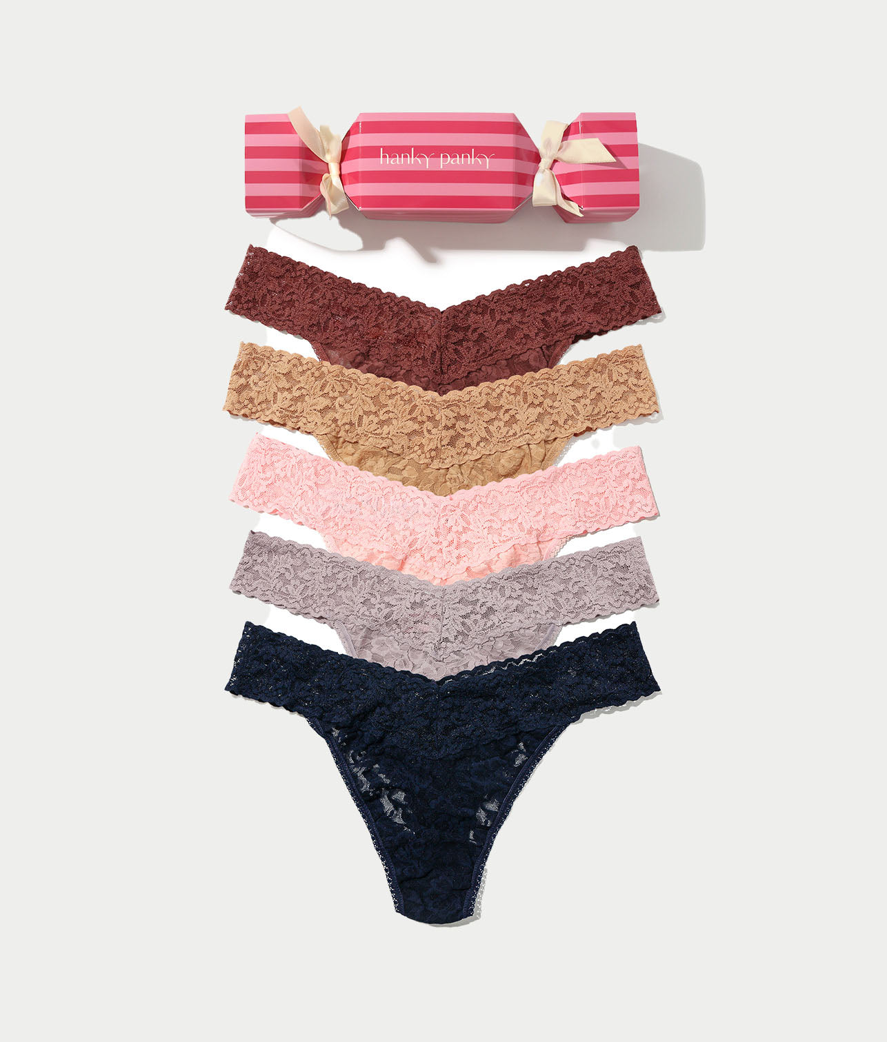Holiday Cracker Signature Lace Original Rise Thong 5-Pack