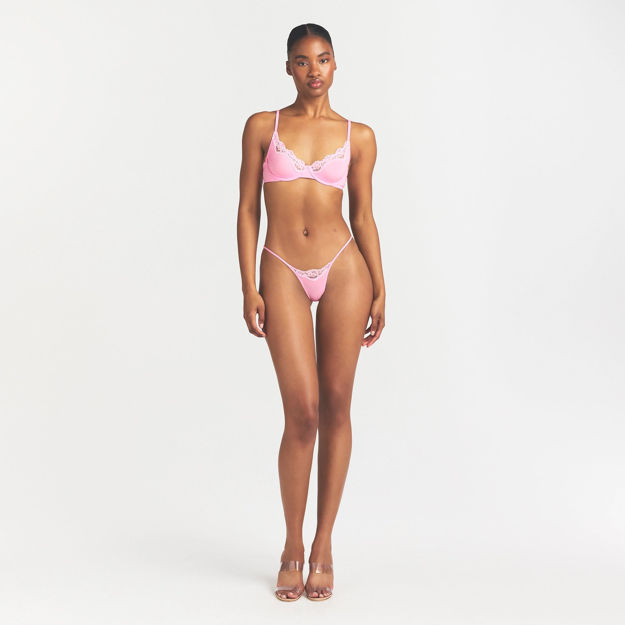 FITS EVERYBODY LACE STRING THONG | BUBBLE GUM TONAL thumbnail 2