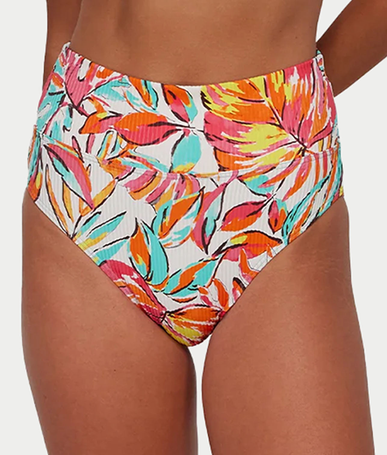 Printed Hannah Fold-Over High-Waist Bikini Bottom thumbnail 3