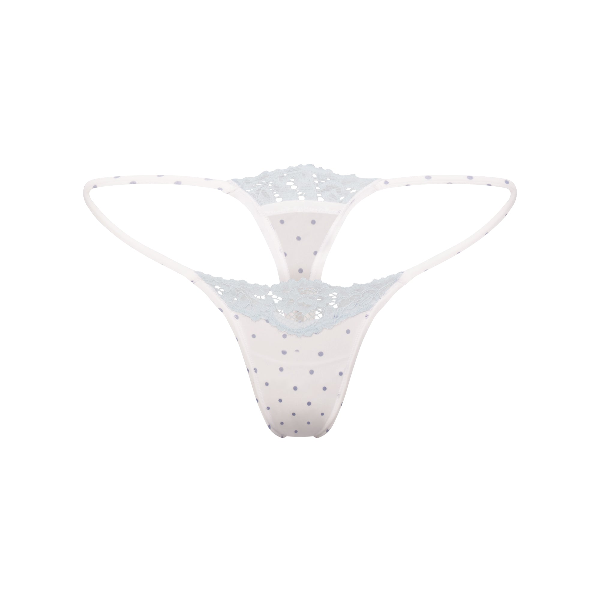 FITS EVERYBODY LACE STRING THONG | SLATE PIN DOT PRINT
