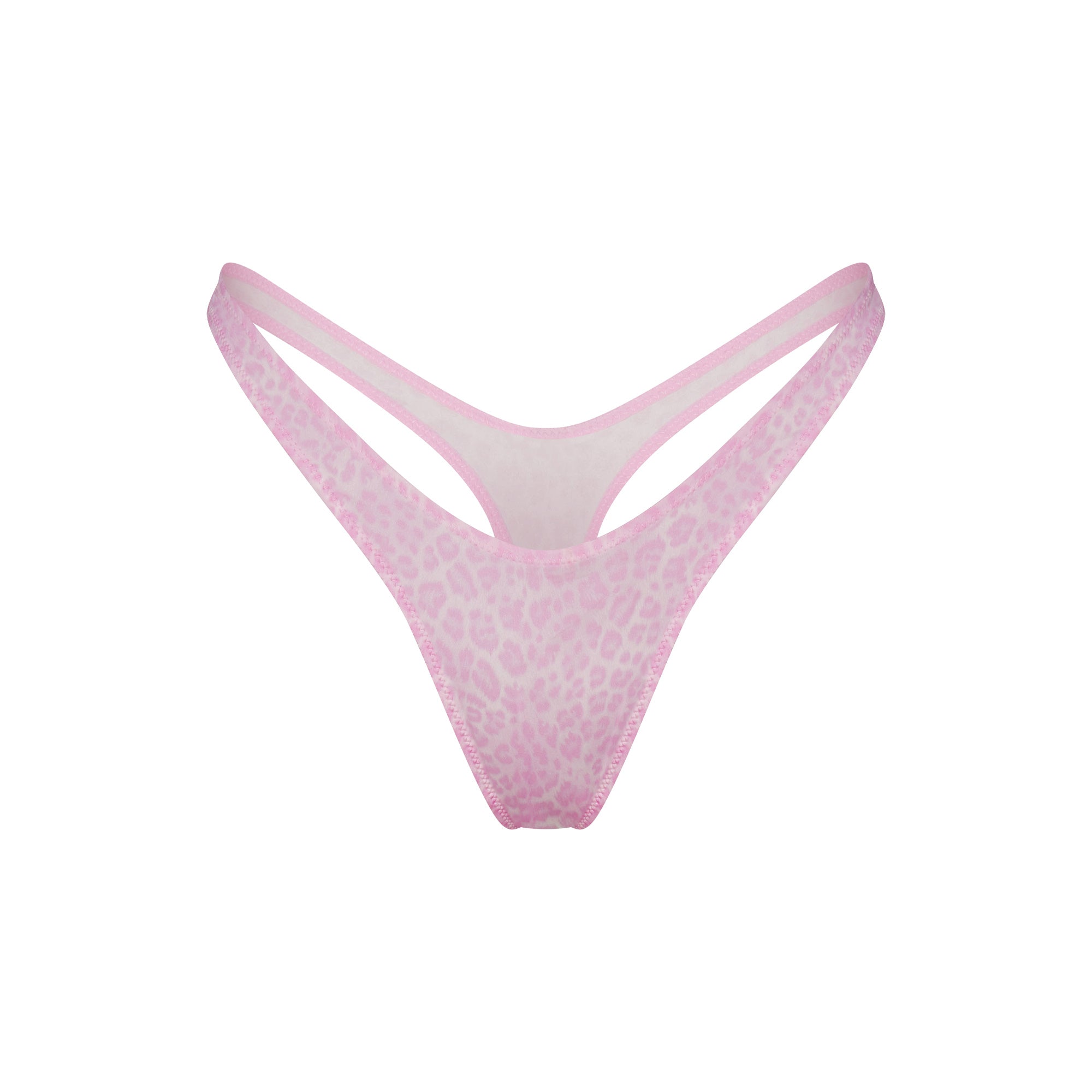 SHINE FOUNDATIONS DIPPED THONG | BUBBLE GUM LEOPARD PRINT