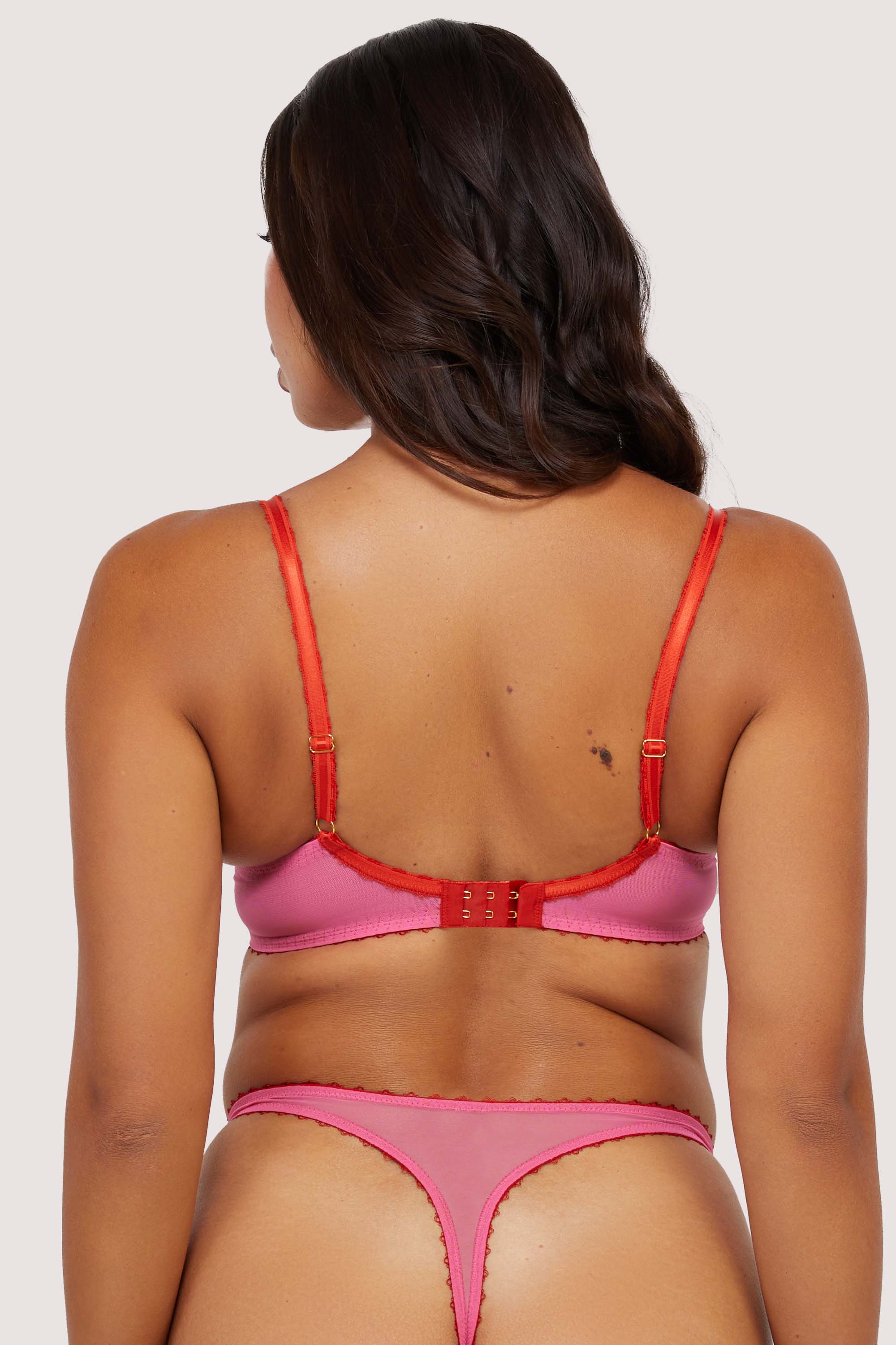 Grace Pink Supportive Net Plunge Bra thumbnail 2