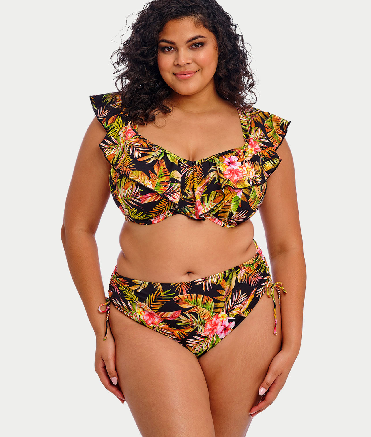 Plus Size Tiger Valley Ruffle Underwire Bikini Top thumbnail 3
