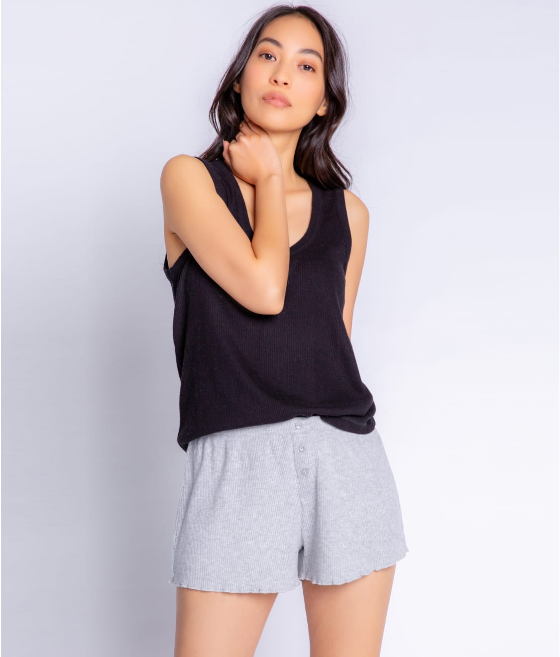 Textured Essentials Ribbed Knit Shorts thumbnail 2