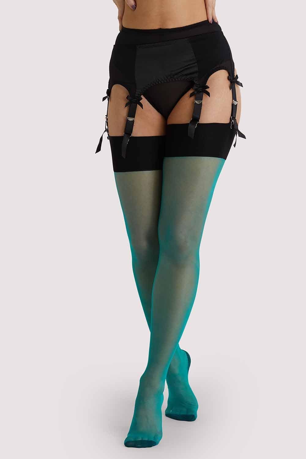 Bow Back Stockings Green thumbnail 2