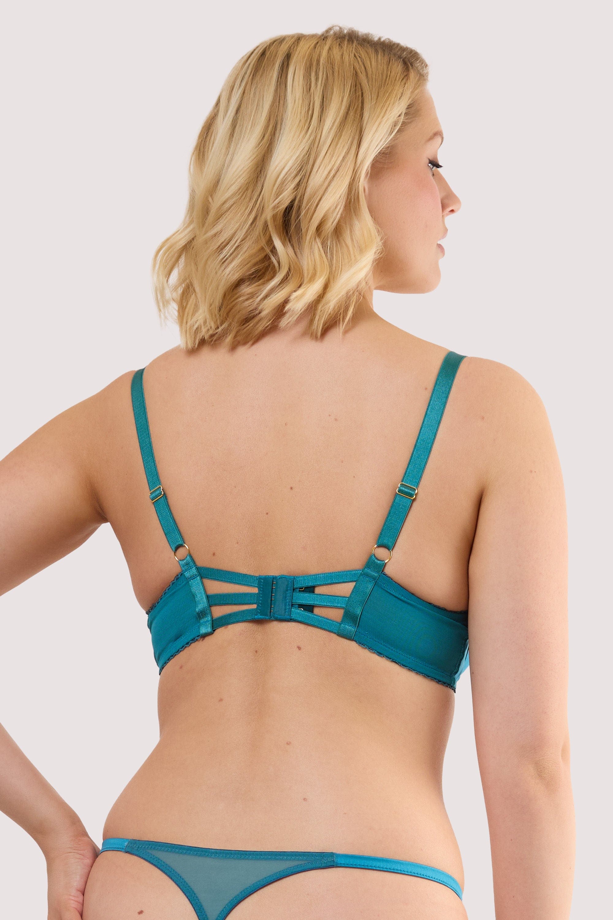 Mariposa Teal Butterfly Embroidery Bra thumbnail 3