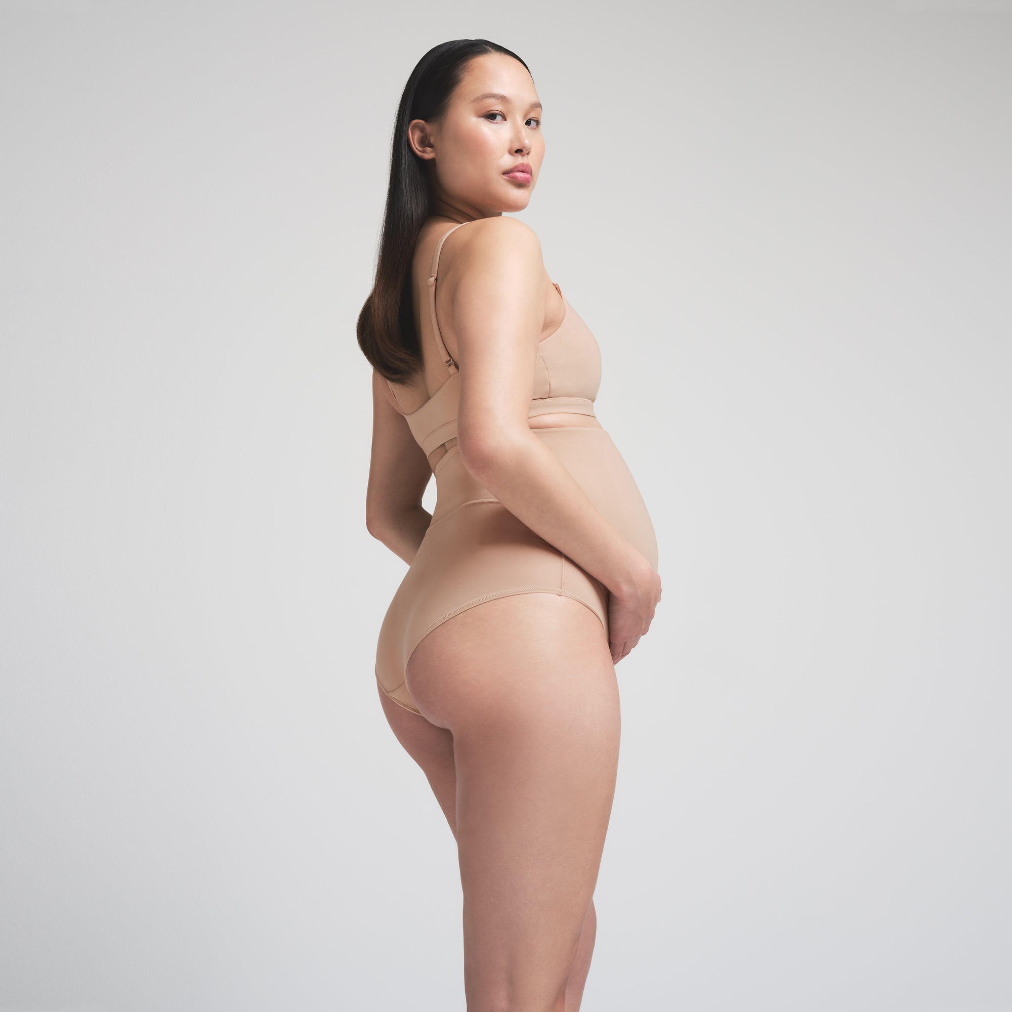 FITS EVERYBODY MATERNITY BANDED HIGH-WAISTED BRIEF | CLAY thumbnail 3