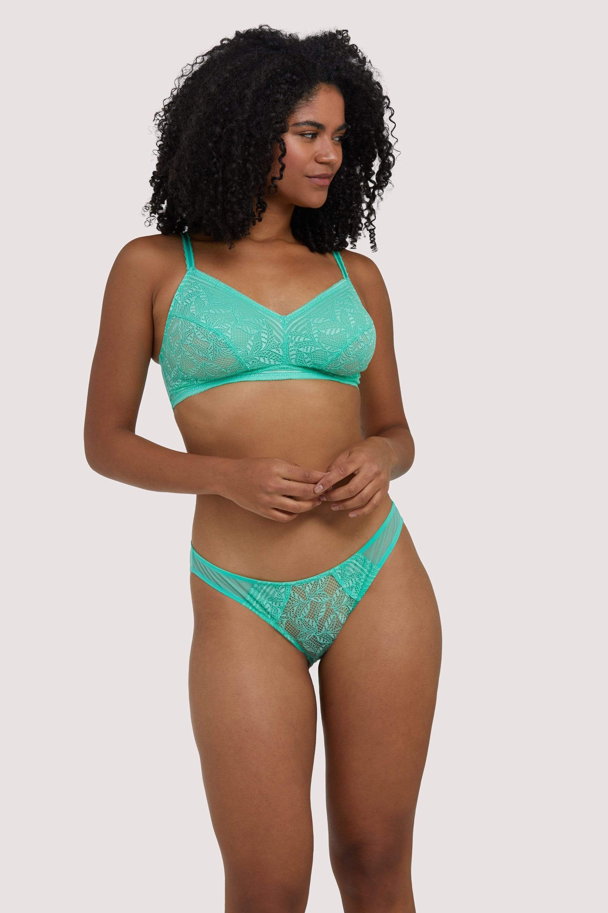 Emma Mint Green Lace Wireless Bra thumbnail 2