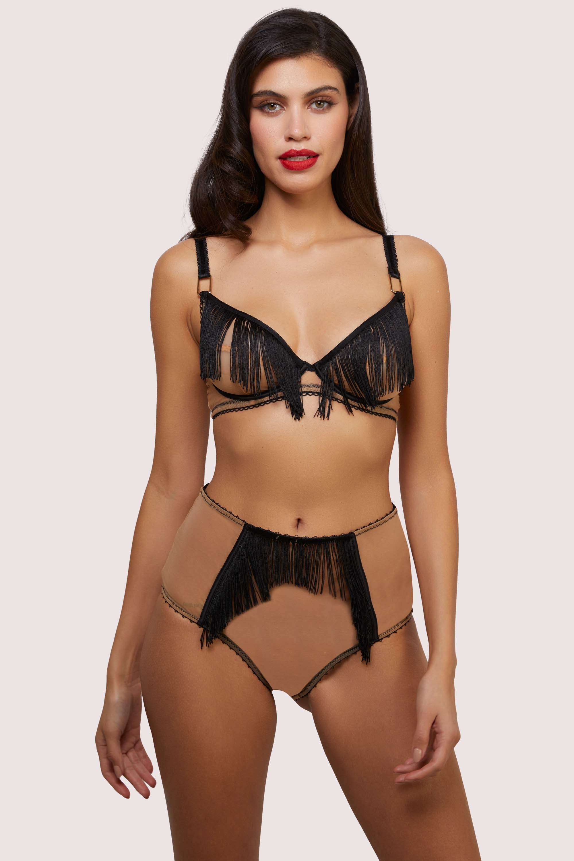 Esme Illusion Net and Fringe Push Up Plunge Bra thumbnail 3