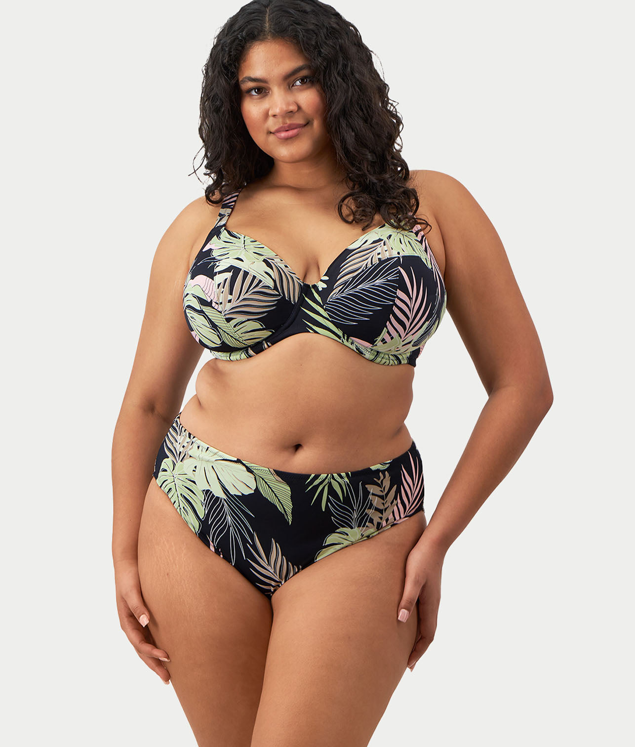 Plus Size Tropical Retreat Mid-Rise Bikini Bottom