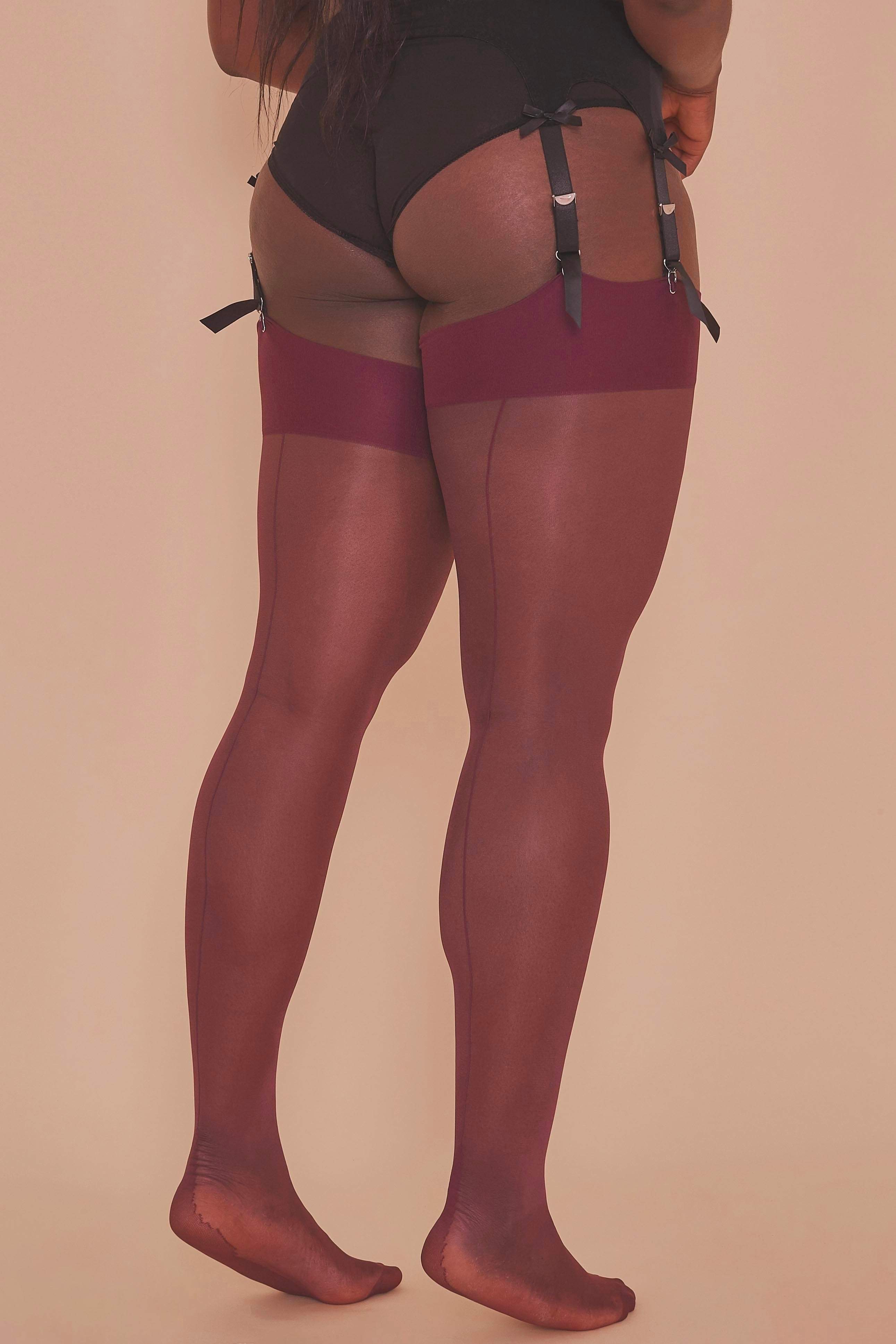 Grape Wine Seamed Stockings thumbnail 3