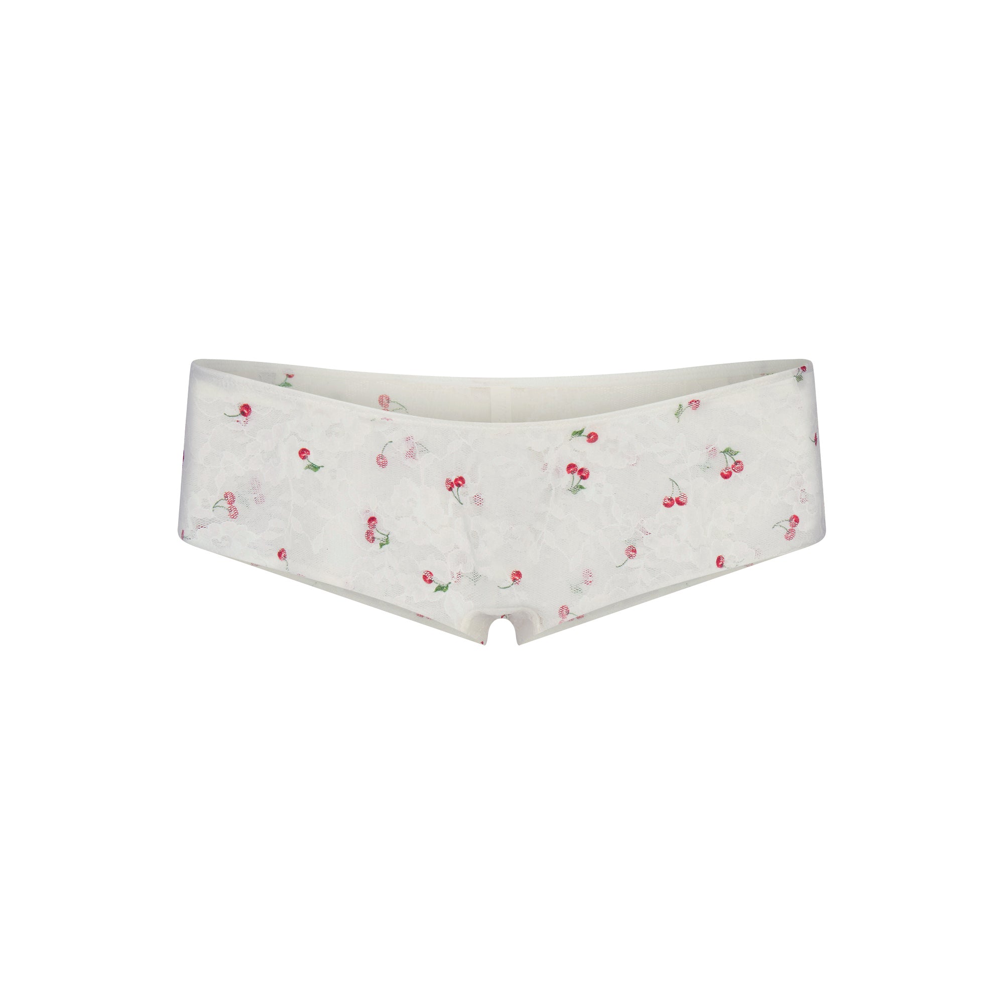 STRETCH LACE HIPSTER | IVORY CHERRY PRINT
