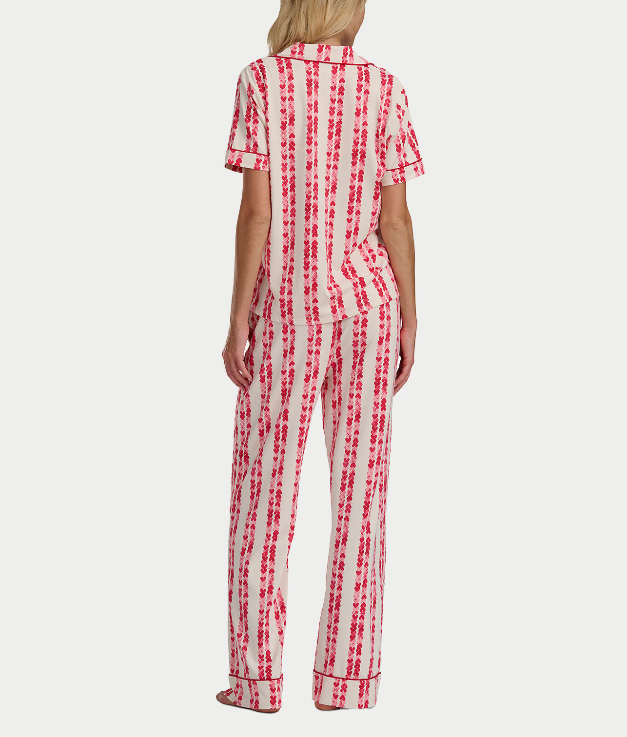 Brushed Jersey Knit Short Sleeve Top Pajama Set thumbnail 2