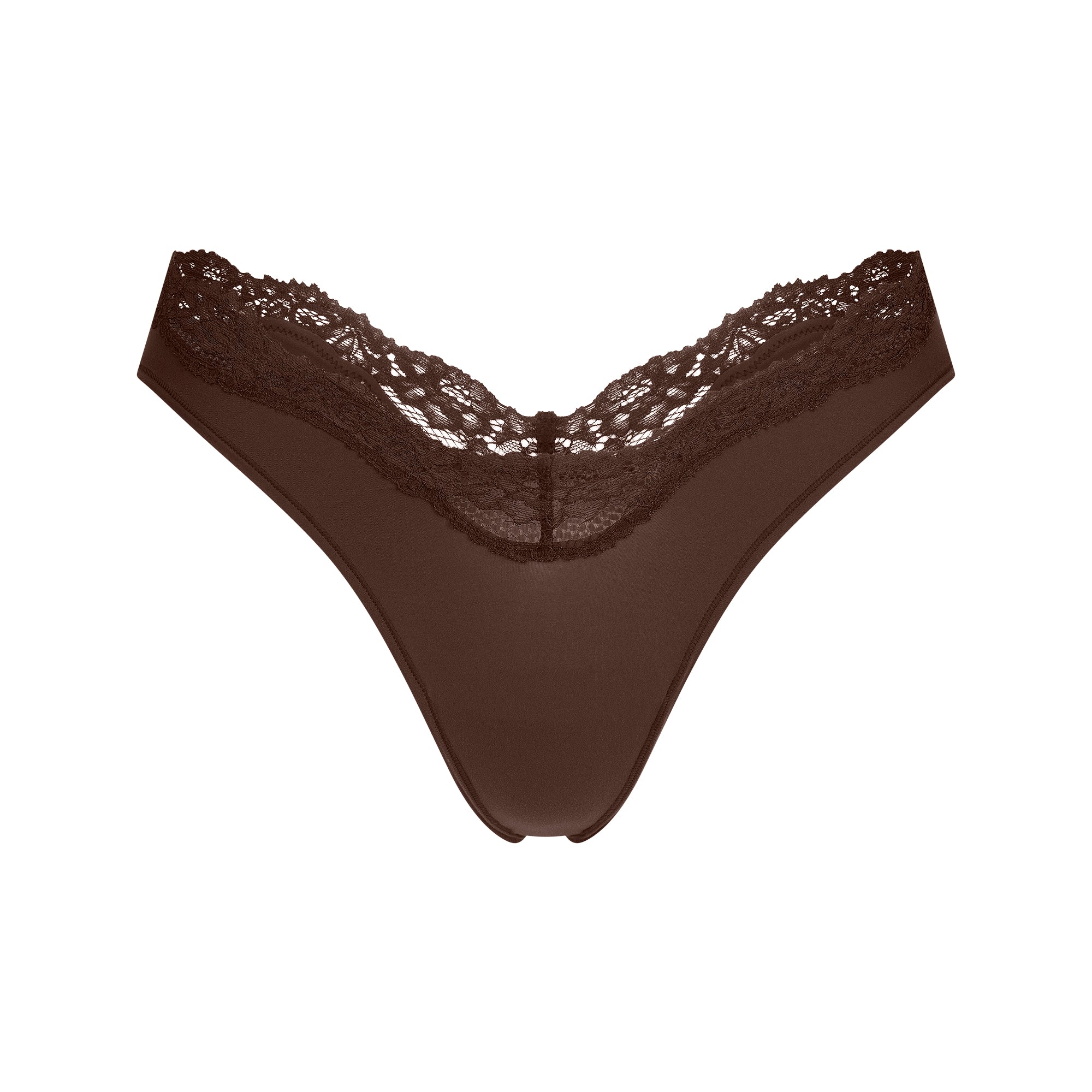 FITS EVERYBODY LACE DIPPED THONG | ESPRESSO