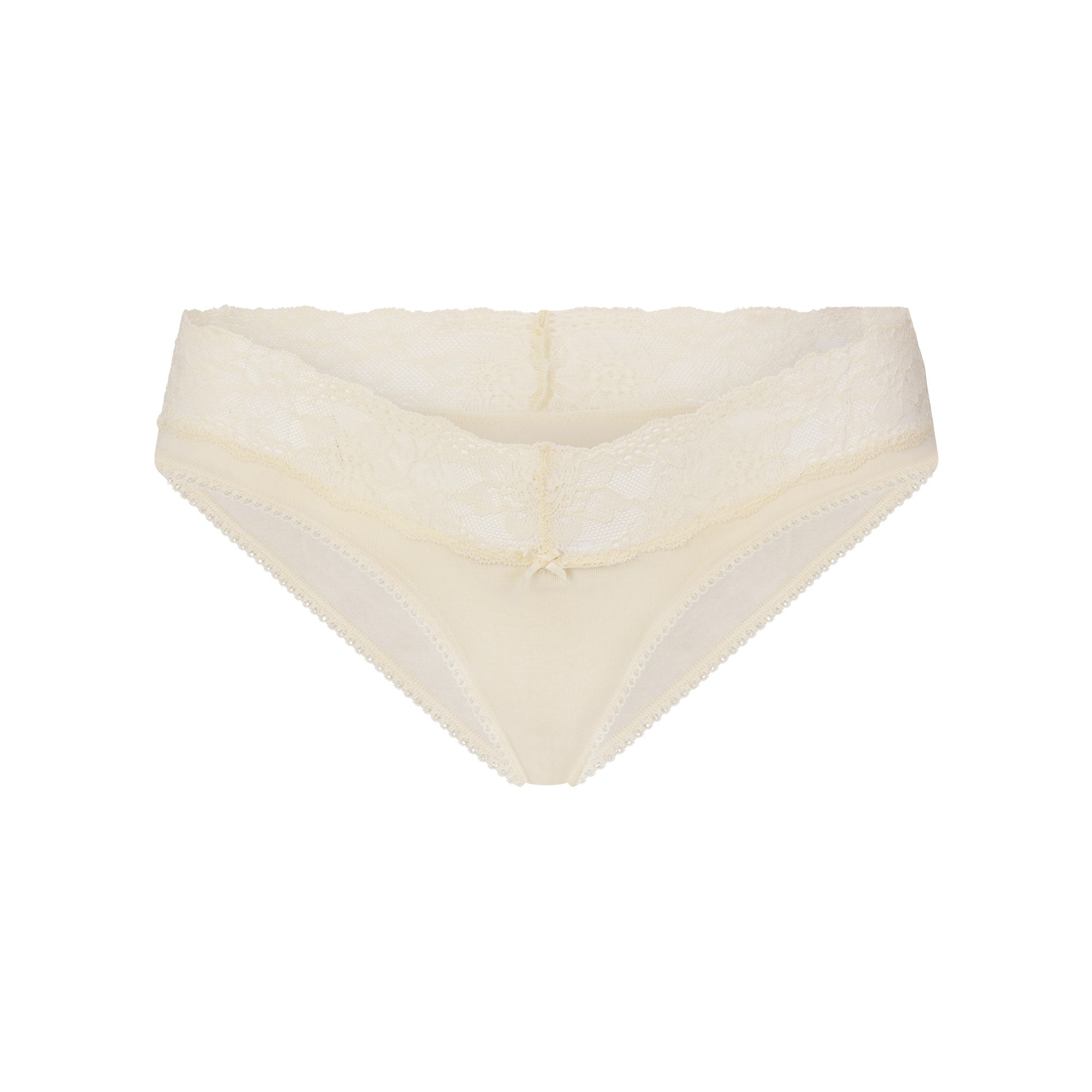 LIGHTWEIGHT COTTON WIDE LACE BRIEF | BUTTER TONAL