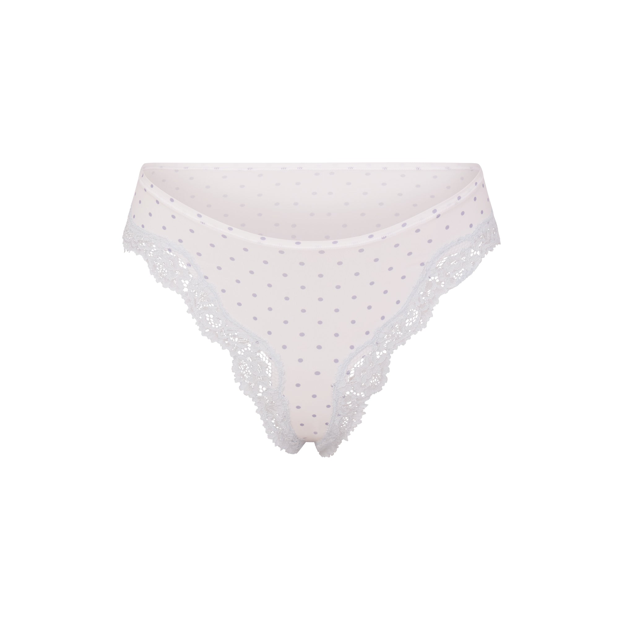 FITS EVERYBODY LACE TANGA | SLATE PIN DOT PRINT
