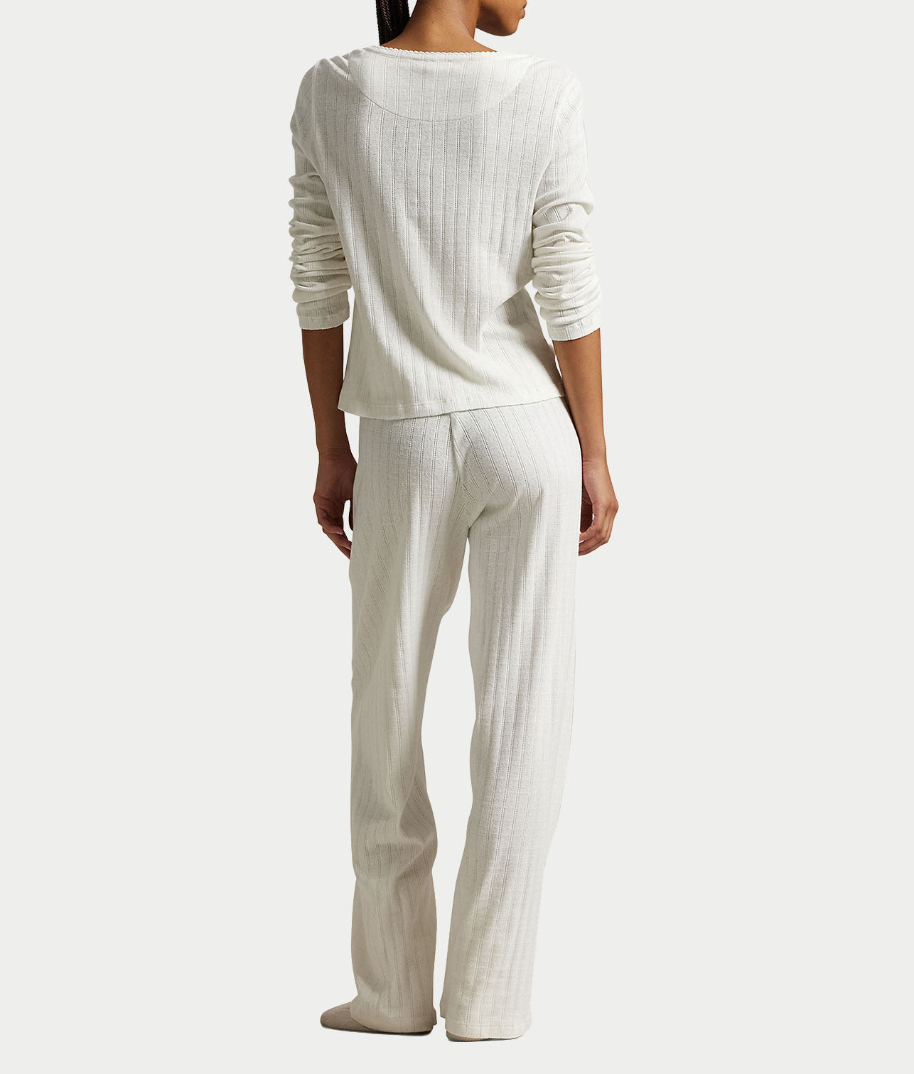 Henley Wide Leg Knit Pajama Set thumbnail 3