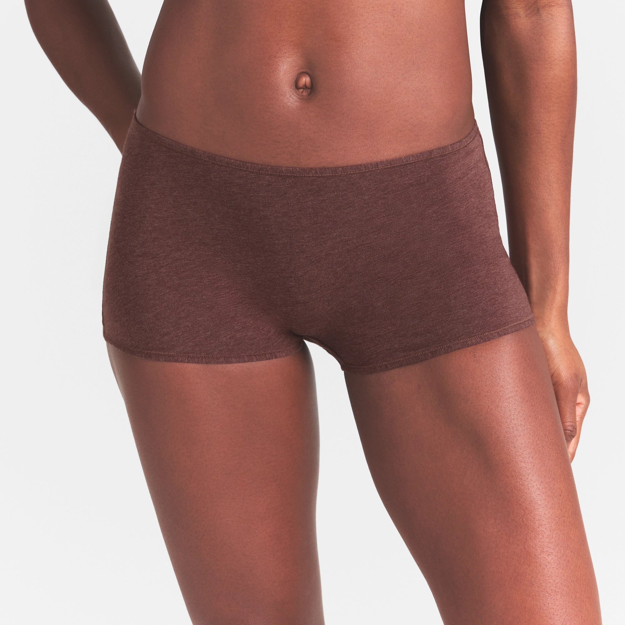 EVERYDAY COTTON BOY SHORT | COCOA HEATHER thumbnail 3