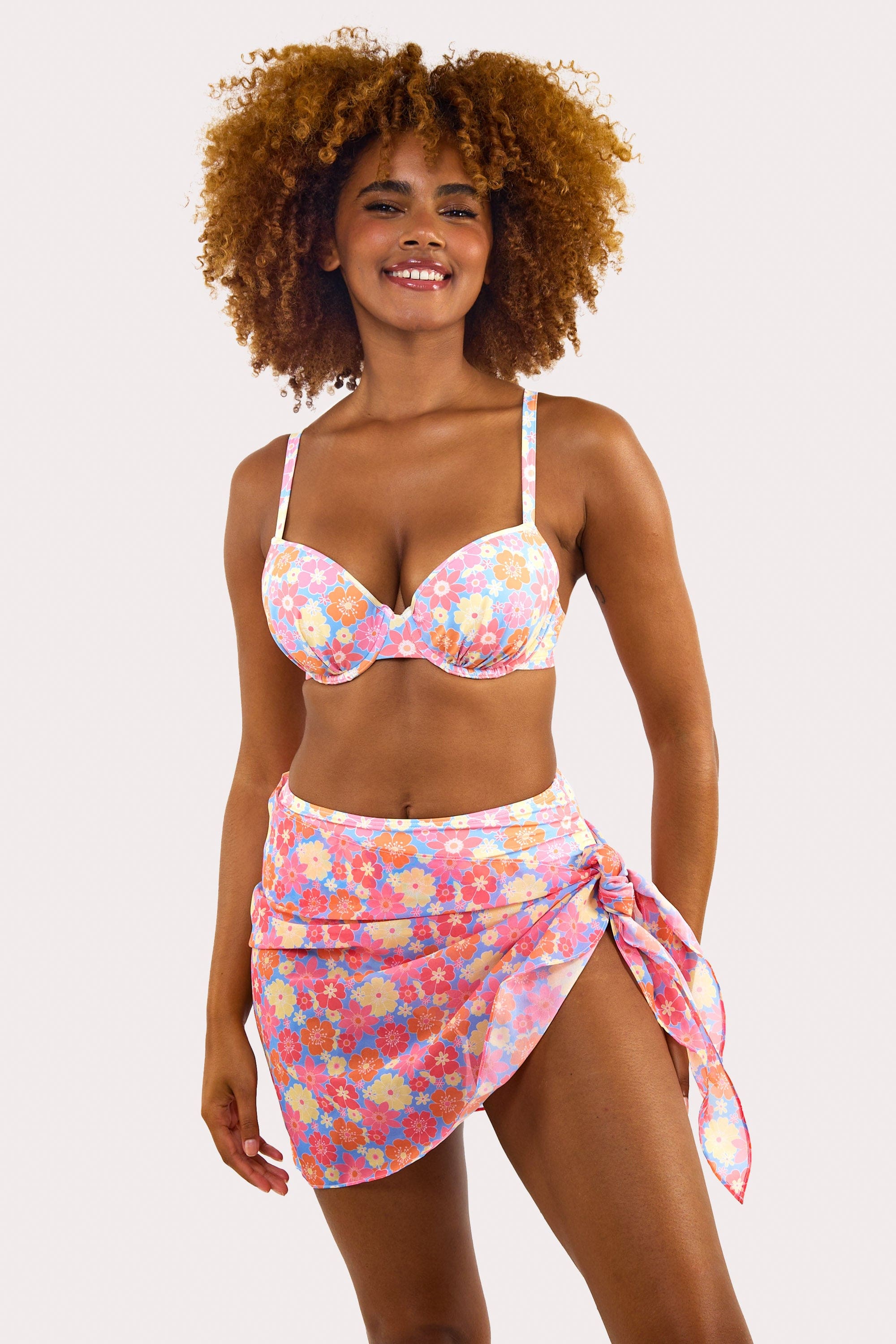 Floral Tie Side Sarong thumbnail 3