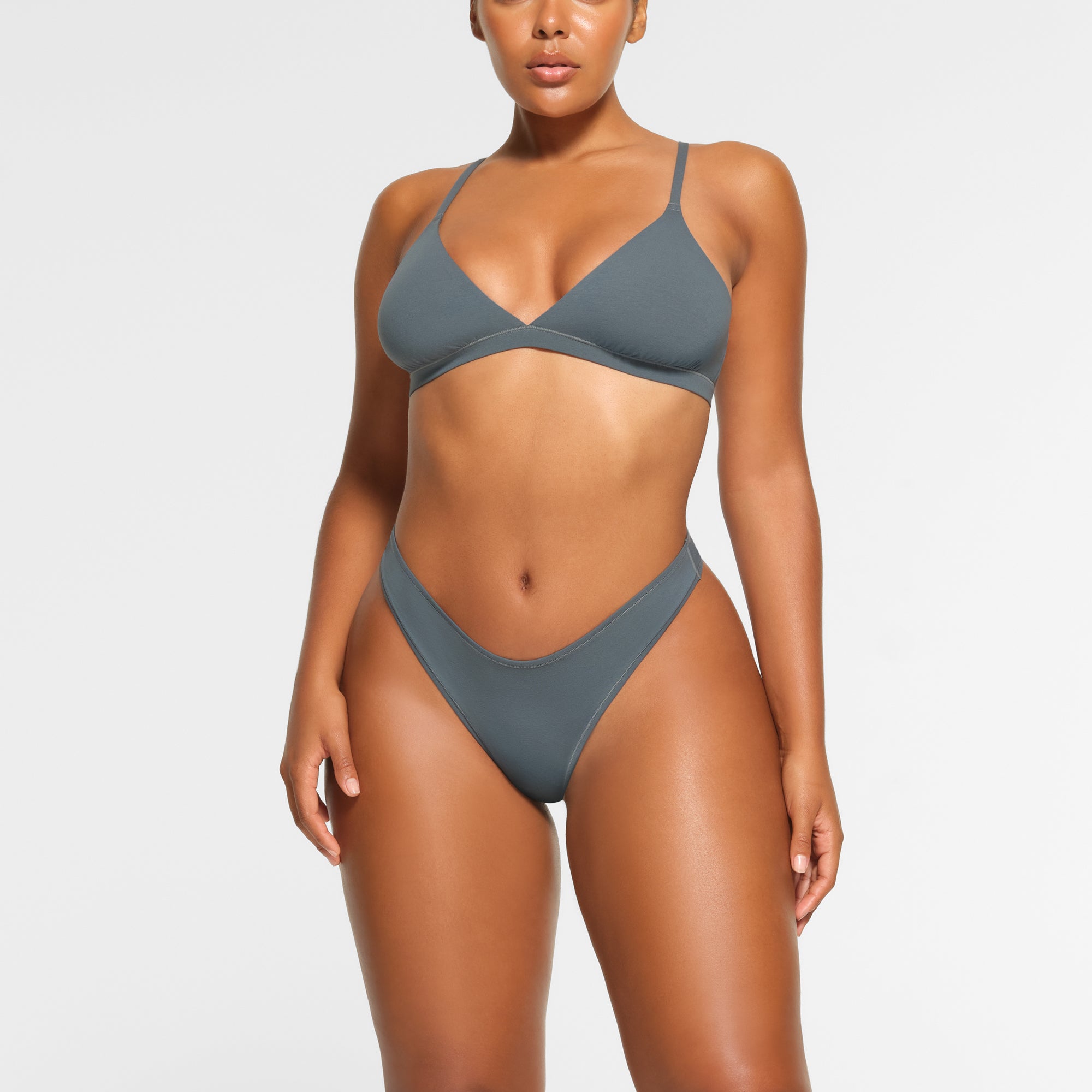 COTTON JERSEY DIPPED THONG | KYANITE thumbnail 2