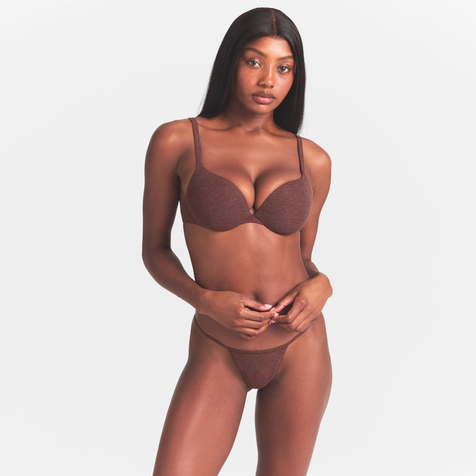 EVERYDAY COTTON ULTIMATE TEARDROP PUSH-UP BRA | COCOA HEATHER thumbnail 3