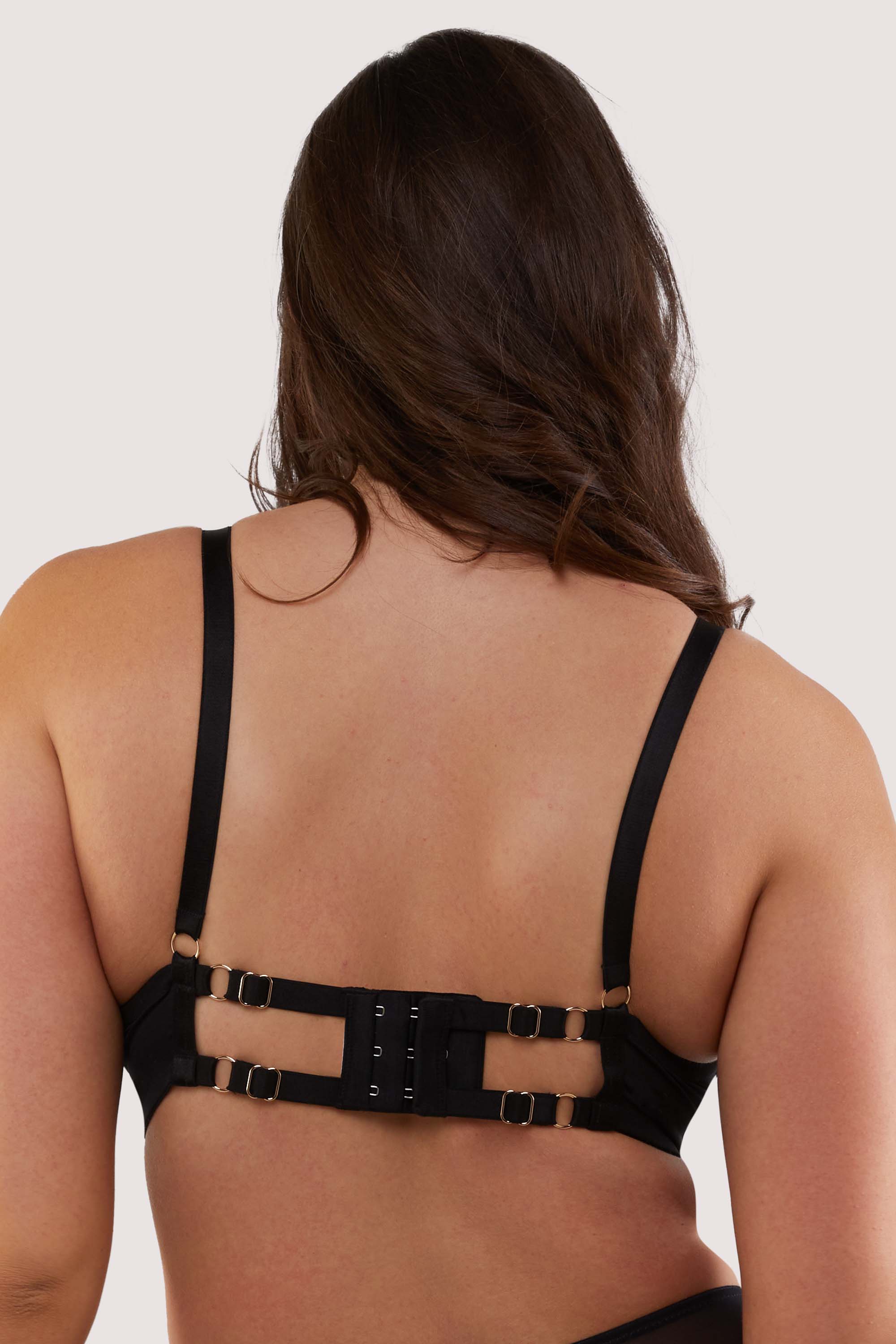 Vivian Black Embroidery Plunge Bra thumbnail 3