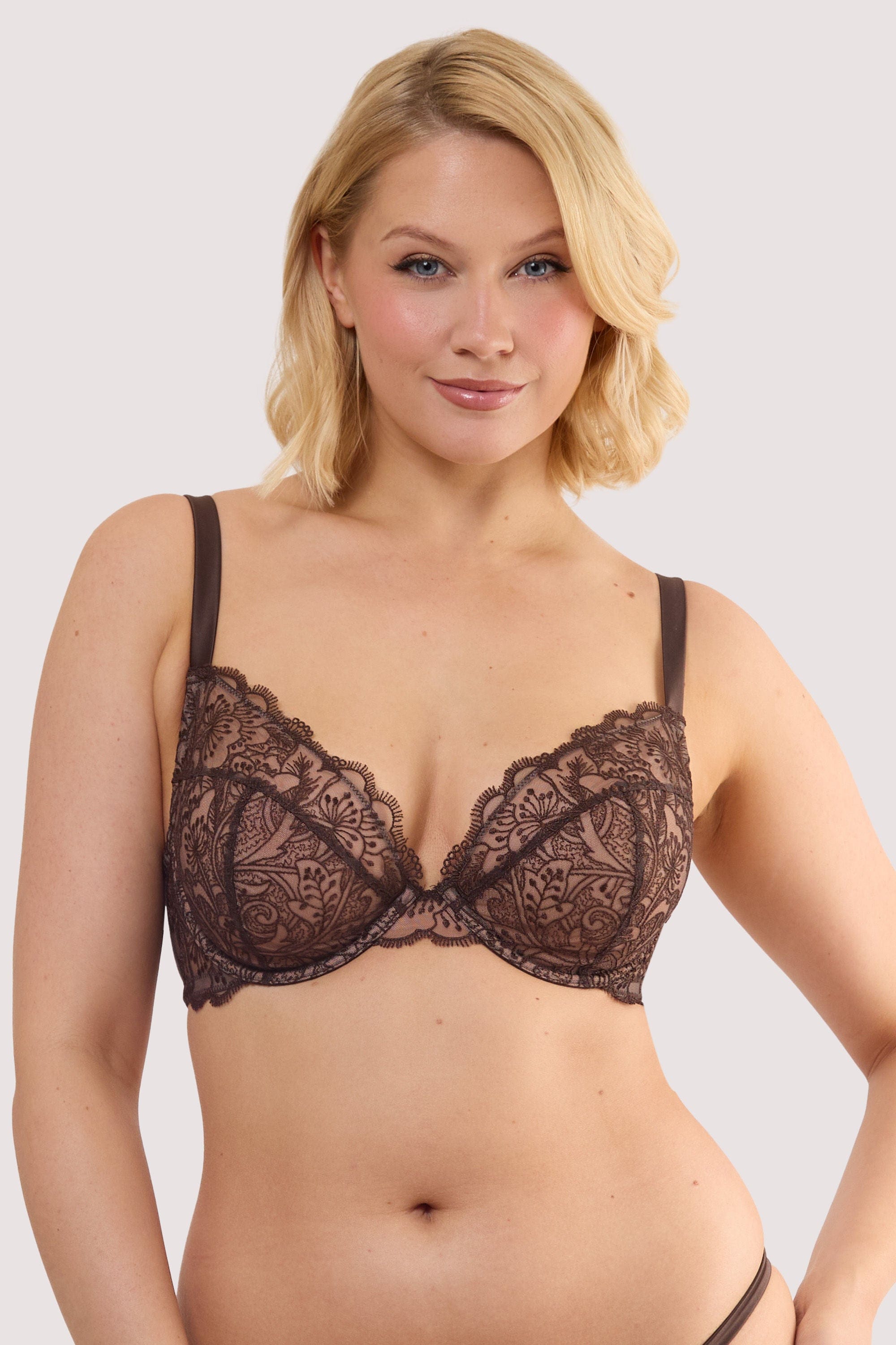 Sierra Brown Embroidery Plunge Bra thumbnail 2