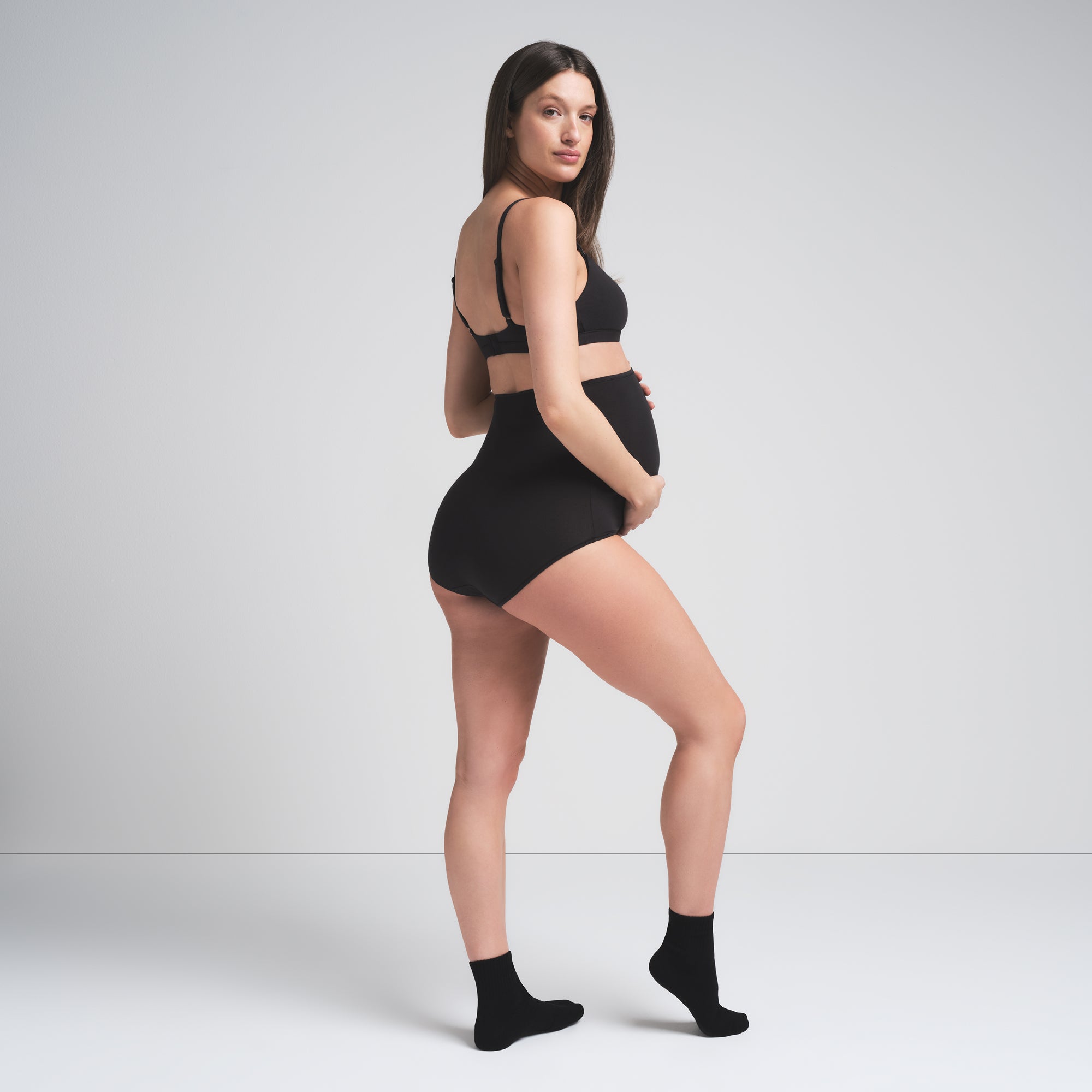 COTTON JERSEY MATERNITY HIGH-WAISTED BRIEF | SOOT thumbnail 2