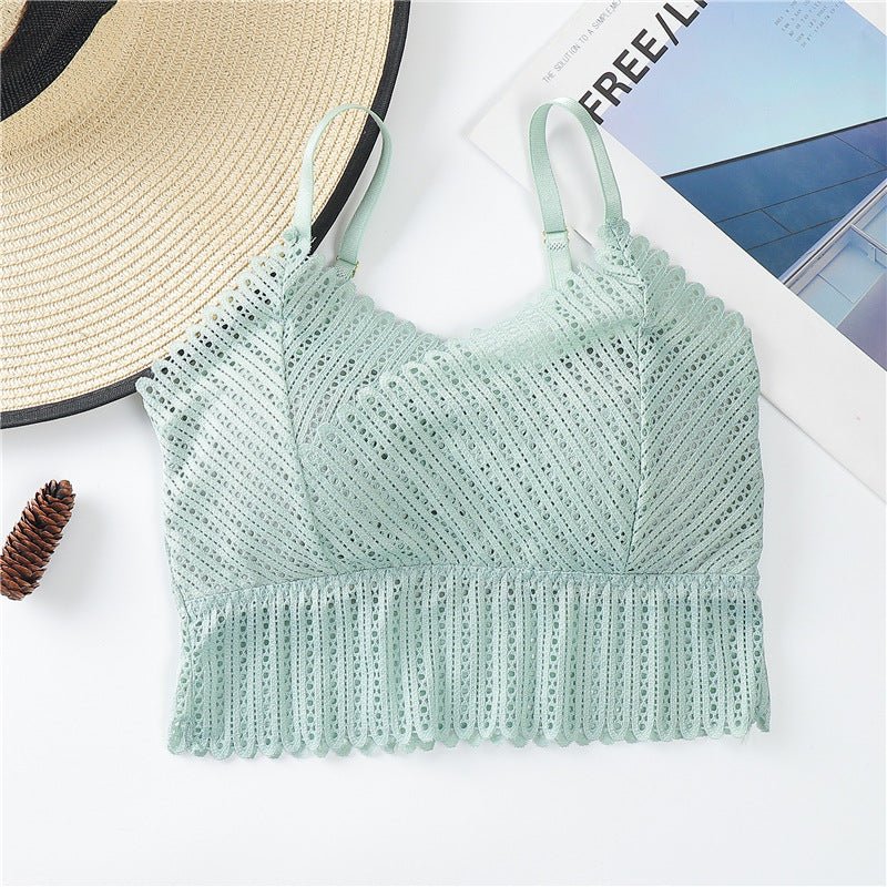 Summer New Deep V-Lace Beauty Back Cross Strap Ladies Underwear Wrap Chest Bra thumbnail 3