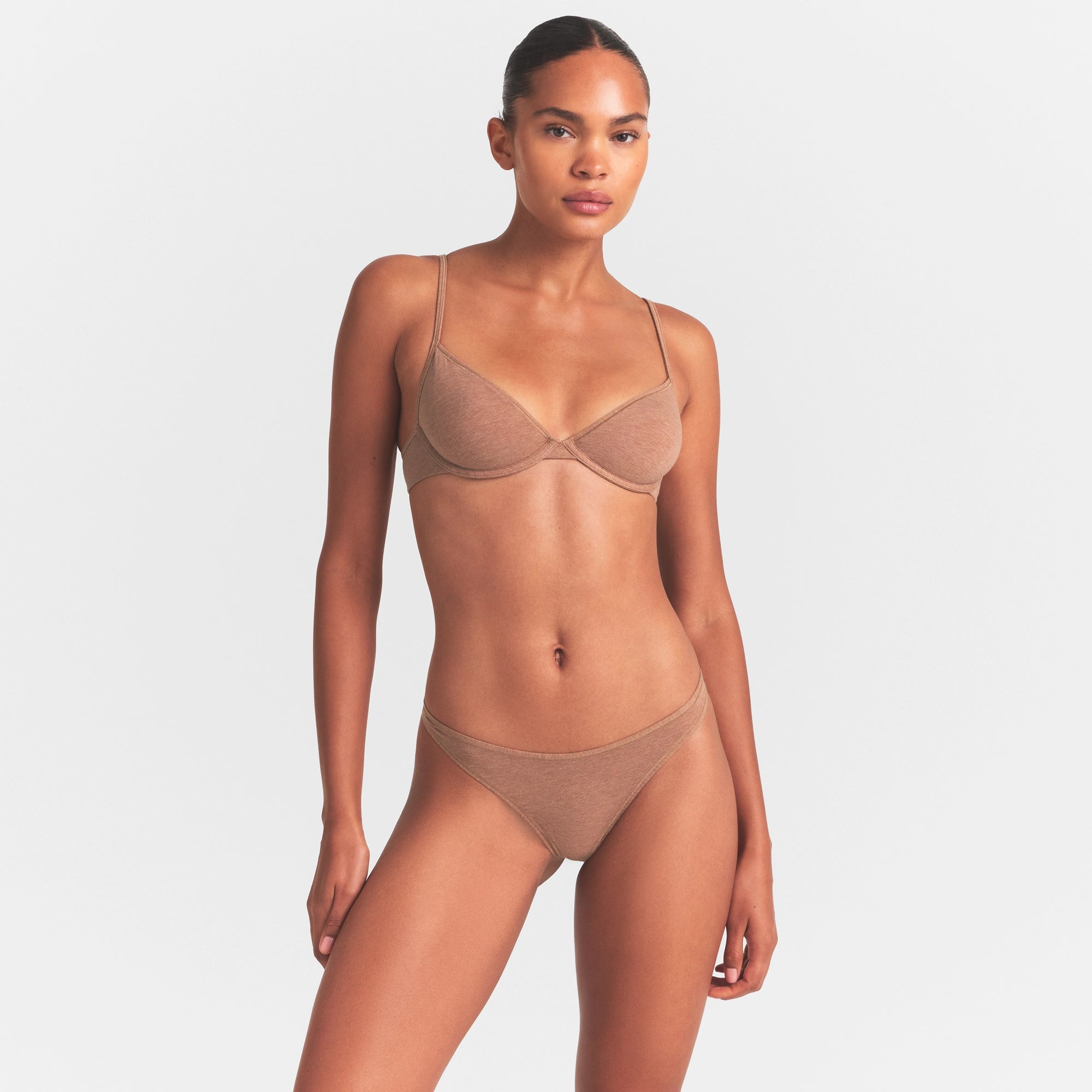 EVERYDAY COTTON UNLINED DEMI BRA | SIENNA HEATHER thumbnail 3
