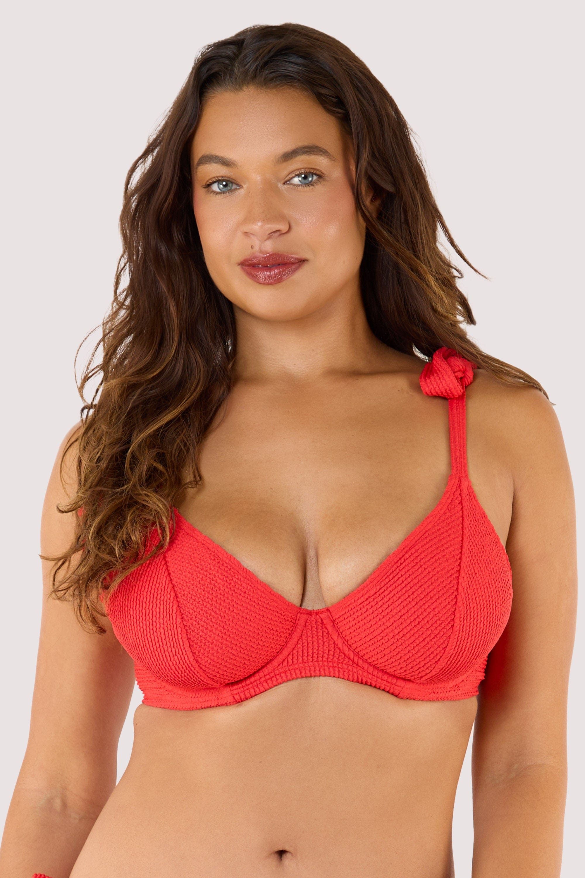 Hattie Red Crinkle Underwired Bikini Top thumbnail 2