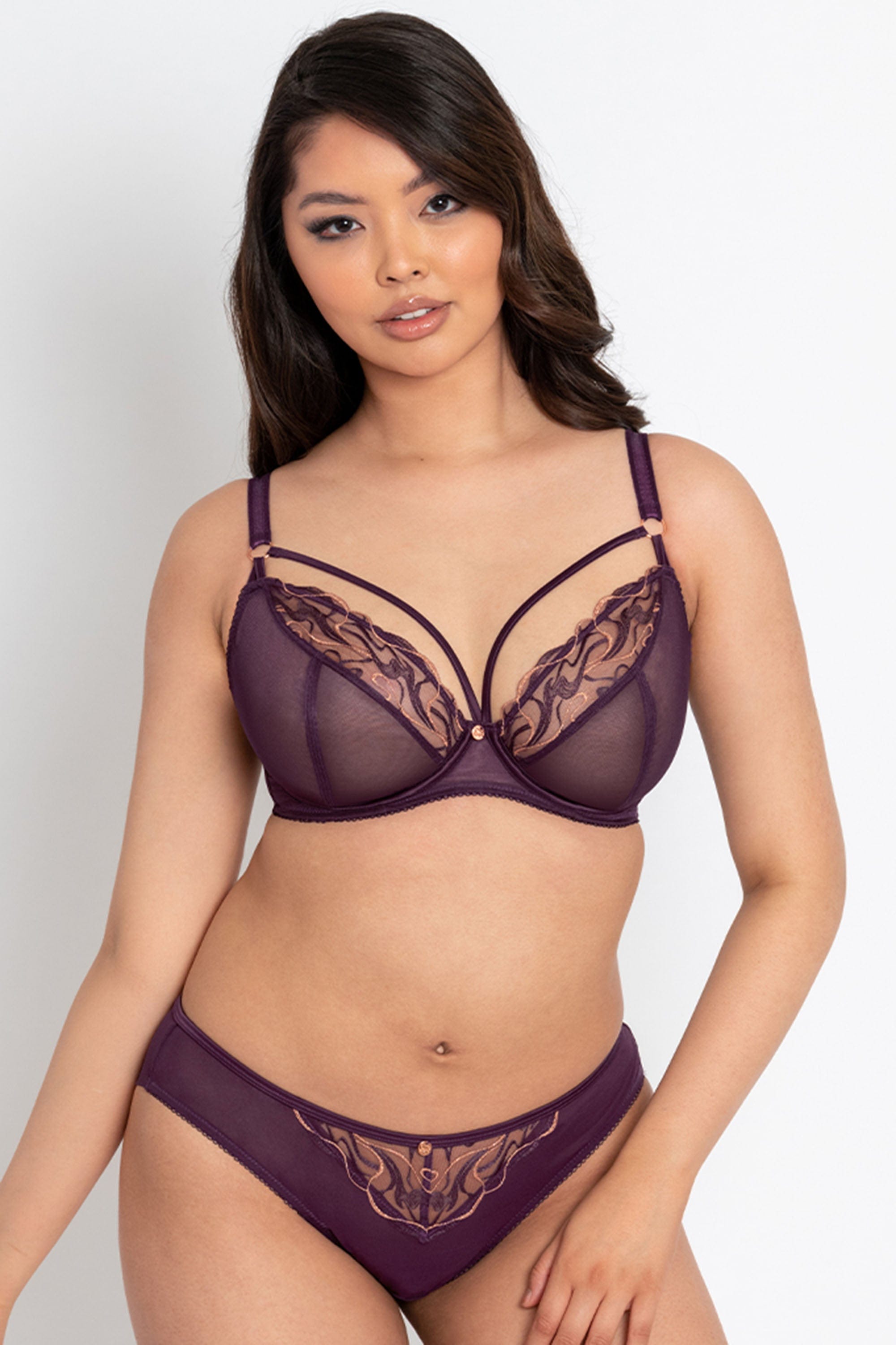 Fascinate Plum Plunge Bra thumbnail 3