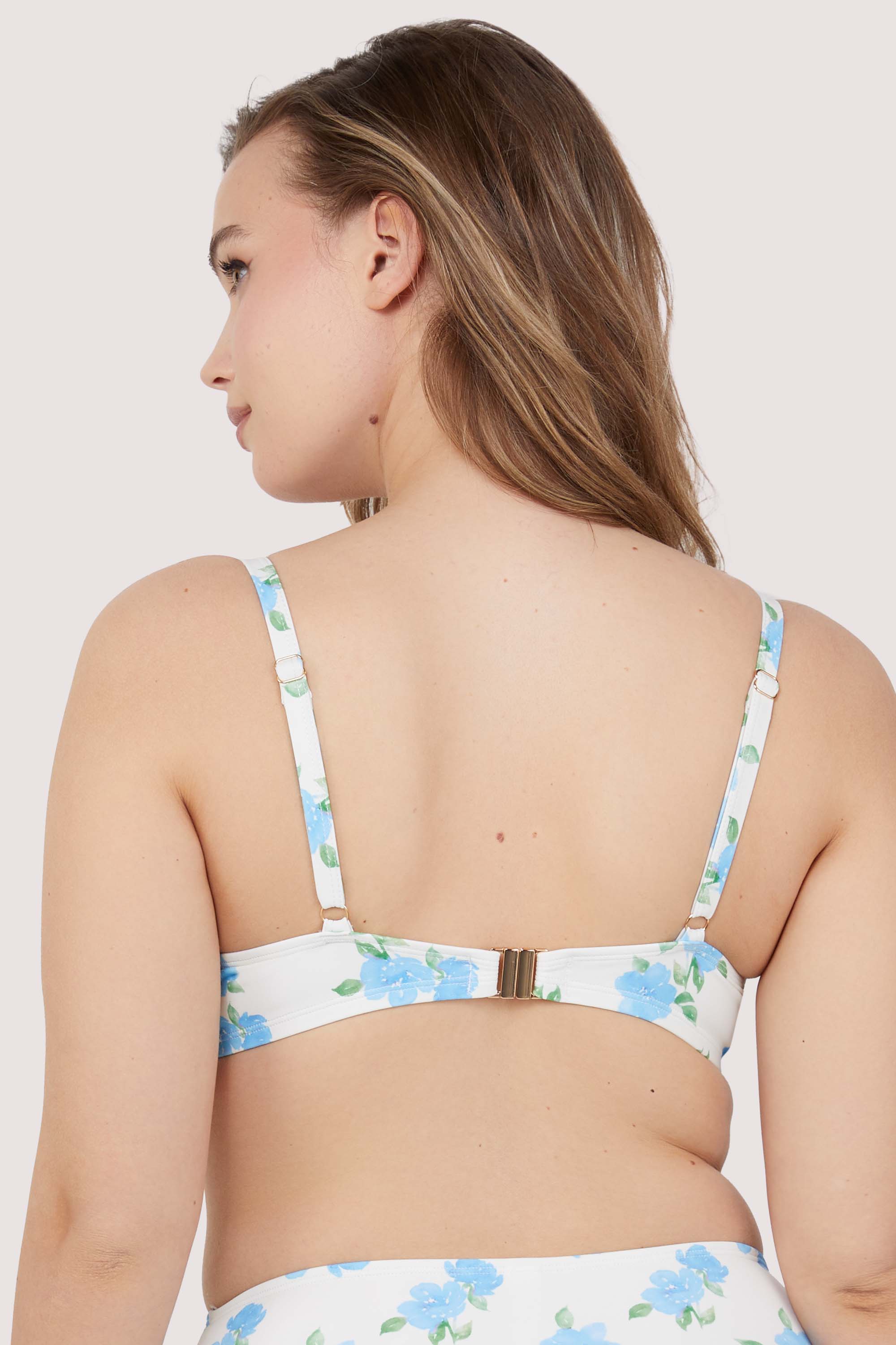 Amelia Fuller Bust Mix & Match Watercolour Floral Plunge Bikini Top thumbnail 2