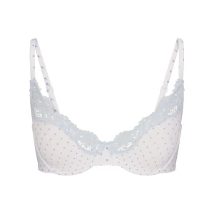 FITS EVERYBODY LACE UNLINED SCOOP BRA | SLATE PIN DOT PRINT