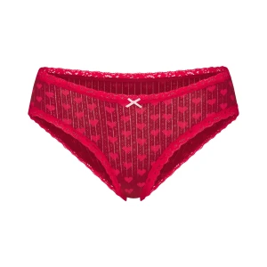 LIGHTWEIGHT COTTON POINTELLE LACE BRIEF | BRICK HEART HALFDROP