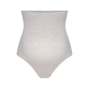 COTTON JERSEY MATERNITY HIGH-WAISTED THONG | LIGHT HEATHER GREY
