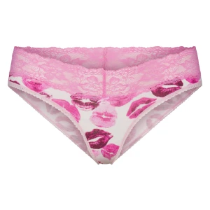 LIGHTWEIGHT COTTON WIDE LACE BRIEF | PINK ALLOVER LIPSTICK