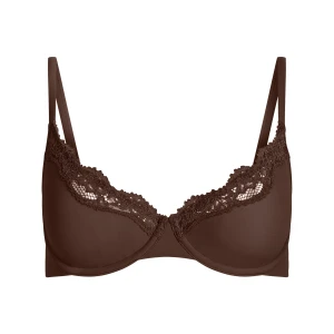 FITS EVERYBODY LACE UNLINED SCOOP BRA | ESPRESSO