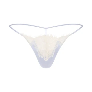 SILK LACE STRING THONG | PERIWINKLE CONTRAST