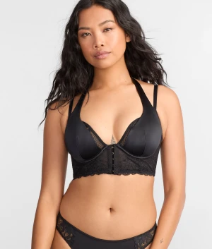 Suspense Lace-Up Front-Close Bra
